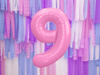 Balon foliowy Cyfra 9 różowy 86 cm