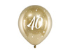 Balony lateksowe 40 urodziny Happy 40 Birthday Glossy złote 30 cm 6 szt.