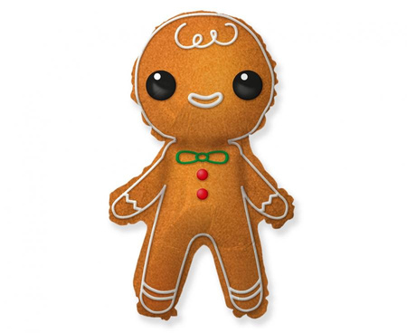 Balon foliowy piernikowy ludzik Boże Narodzenie brązowy 24 cale