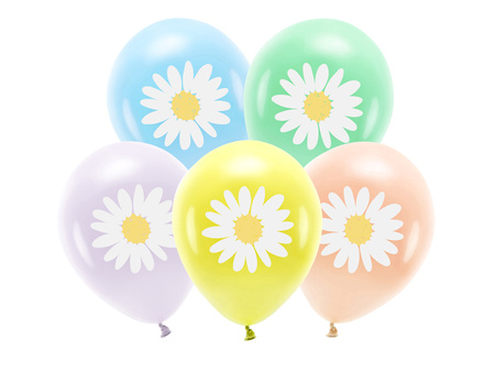 Zestaw balonów lateksowych Eco Stokrotki, 30cm, mix (1 op. / 5 szt.)