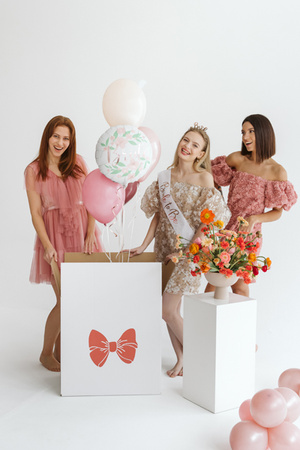 Balon foliowy Bride kwiaty 45cm, biały