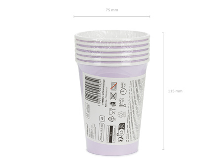 Kubeczki papierowe lawenda 250 ml 6 szt.