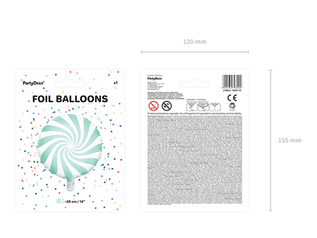 Balon foliowy Cukierek miętowy 35 cm