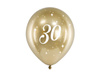 Balony lateksowe 30 urodziny Happy 30 Birthday Glossy złote 30 cm 6 szt.
