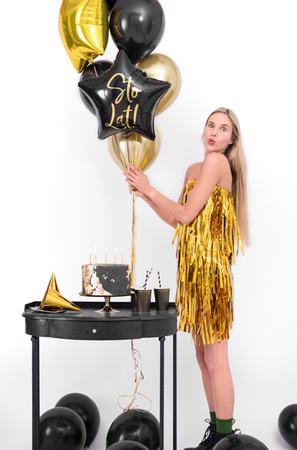 Balon foliowy Sto Lat! czarny 40 cm