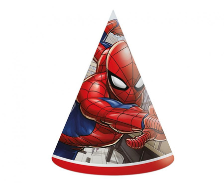 #PC Czapeczki papierowe Spiderman Crime Fighter 6 szt.