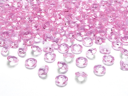 Konfetti diamentowe jasnoróżowe 12 mm 100 szt.