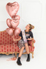 Balon foliowy Serce różowe-złoto 61 cm PartyDeco