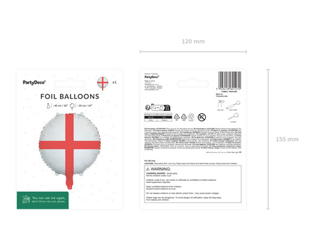 Balon foliowy Flaga Anglii 35 cm