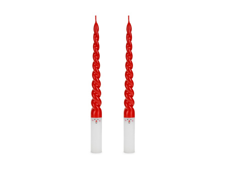 Świece stożkowe świąteczne z motywem Mikołaja 25 cm mix 2 szt.