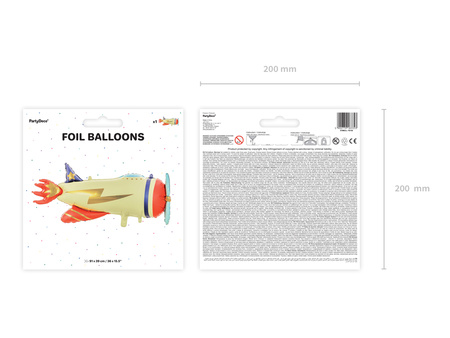 Balon foliowy Samolot, 91x39cm, mix