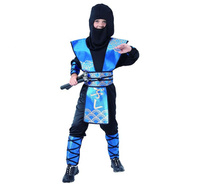 Zestaw dla dzieci Niebieski Ninja (kaptur, bluza, spodnie, osłony rąk, nóg i ciała), rozm. 130/140 cm