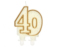 Świeczka Cyfra 40 kontur złota