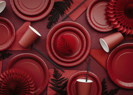 Talerzyki papierowe czerwone 18 cm 6 szt. PartyDeco