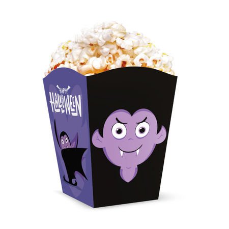 Pudełko na popcorn Halloween Monsters 10x7,5cm 6szt.