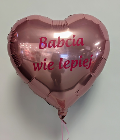 Balon z helem - serce z indywidualnym napisem