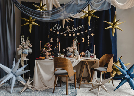 Balon foliowy Gwiazda 3D, 105cm, złoto