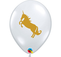 Balon QL 11" z nadr. "Unicorn", crystal transparent / 25 szt.