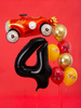 Balon foliowy Cyfra 4 czarny 86 cm