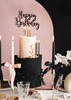 Topper na tort Happy Birthday czarny 22,5 cm