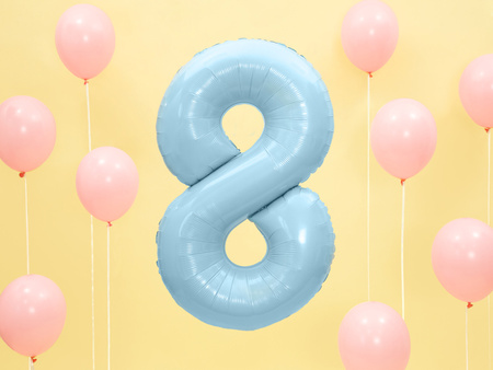 Balon foliowy Cyfra 8 jasnoniebieski 86 cm
