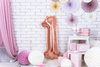 Balon foliowy Cyfra 1 różowe złoto 86 cm