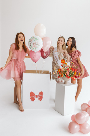 Balon foliowy Bride kwiaty 45cm, biały
