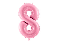 Balon foliowy Cyfra 8 różowy 86 cm