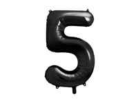 Balon foliowy Cyfra 5 czarny 86 cm