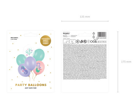 Balony lateksowe Morskie Świat mix 30 cm 6 szt.
