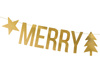 Baner Boże Narodzenie Merry Christmas złoty 10,5 x 150 cm