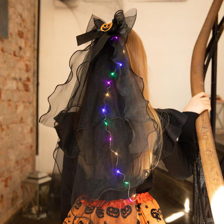 Welon LED kokarda i dynia Halloween czarny