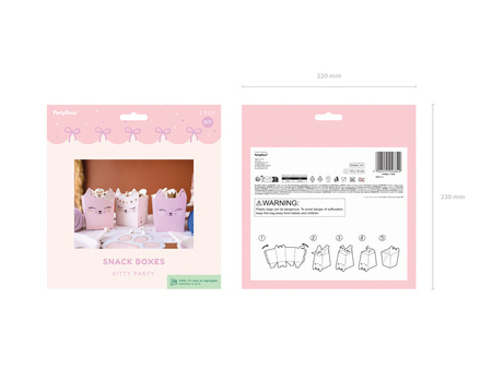 Pudełka na przekąski Kotki, mix (1 op. / 3 szt.)