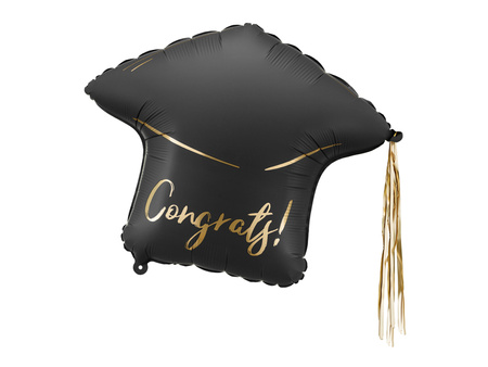 Balon foliowy Czapka "Congrats!", 60x55 cm, mix