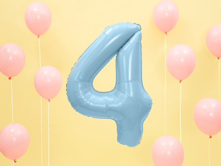 Balon foliowy Cyfra 4 jasnoniebieski 86 cm