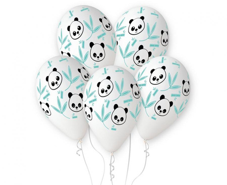 Balony Premium Hel Panda i bambus, 13 cali / 5 szt.