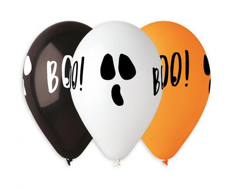 Balony lateksowe Premium Hel Boo Halloween 33 cm 5 szt.