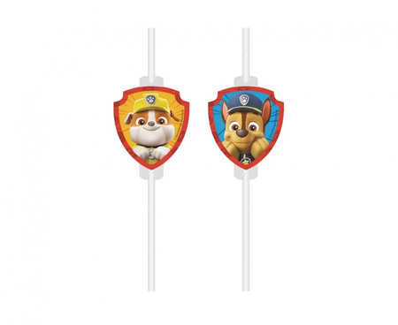 #PR Rurki (słomki) pap. z medalionem Paw Patrol Rescue Heroes, 4 szt.