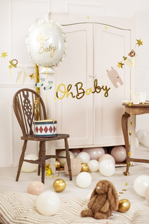 Baner Baby Shower Oh Baby złoty 2,5 m