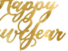 Topper na tort Sylwester Happy New Year złoty 24 cm