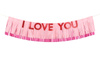 Baner Walentynki I Love You różowy 150 x 30 cm