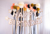 Baner papierowy Happy Birthday złoty 220 x 14,5 cm