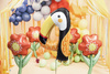 Balon foliowy Kwiatek czerwony 53 x 96 cm