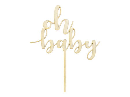 Topper drewniany Oh baby, 17cm