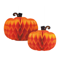 Dekoracja wisząca honeycomb Dynie Halloween 2 szt.