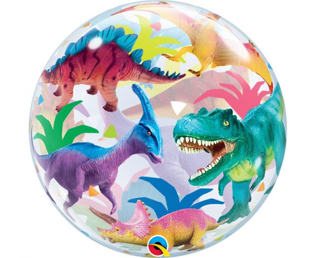 Balon foliowy 22" QL Bubble Poj. Dinozaury