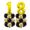 Bukiet balonów na 18 URODZINY, złoto-czarna klasyka - opcja hel