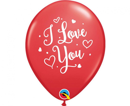 Balony lateksowe Serce I Love You czerwony 6 szt. 29 cm Qualatex