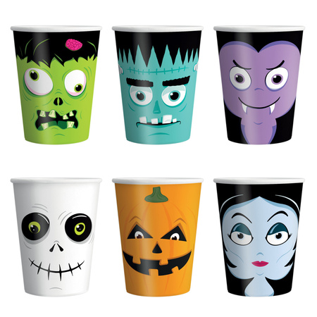 Kubki Halloween Monsters 9cm 6szt.