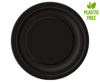 Talerzyki papierowe, czarne, rozm. 23 cm, 8 szt. (plastic-free)